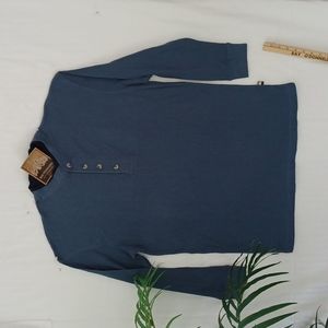 NWT Mens Mountainaire Blue Cotton Long Sleeved Thermal Shirt. Size L